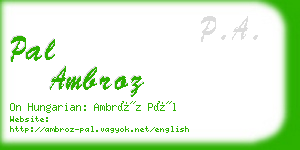 pal ambroz business card